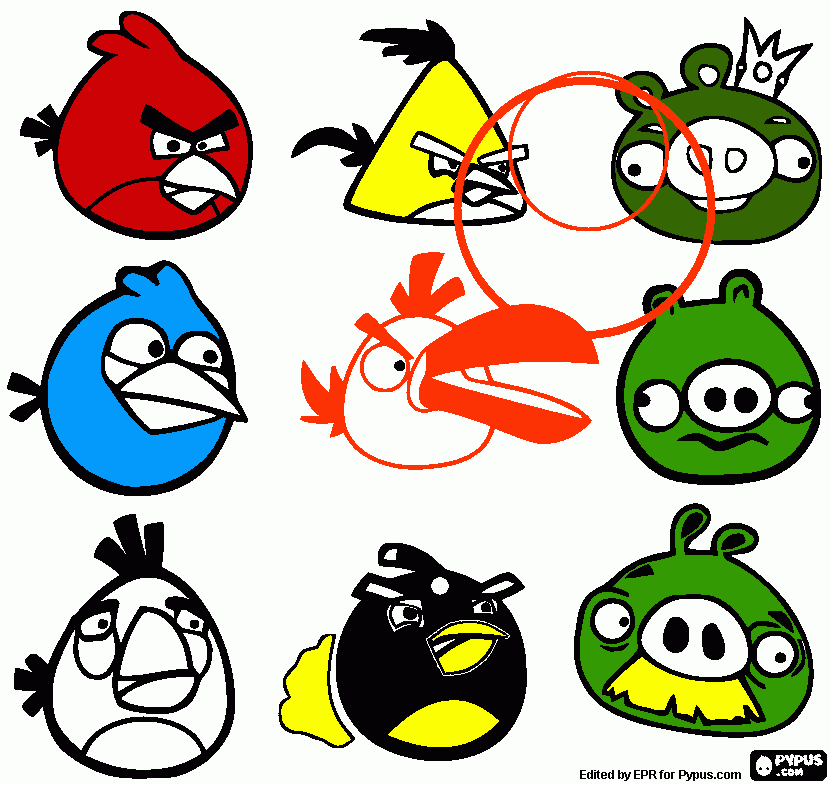 desenho do Heitor do Angry birds  para colorir e imprimir