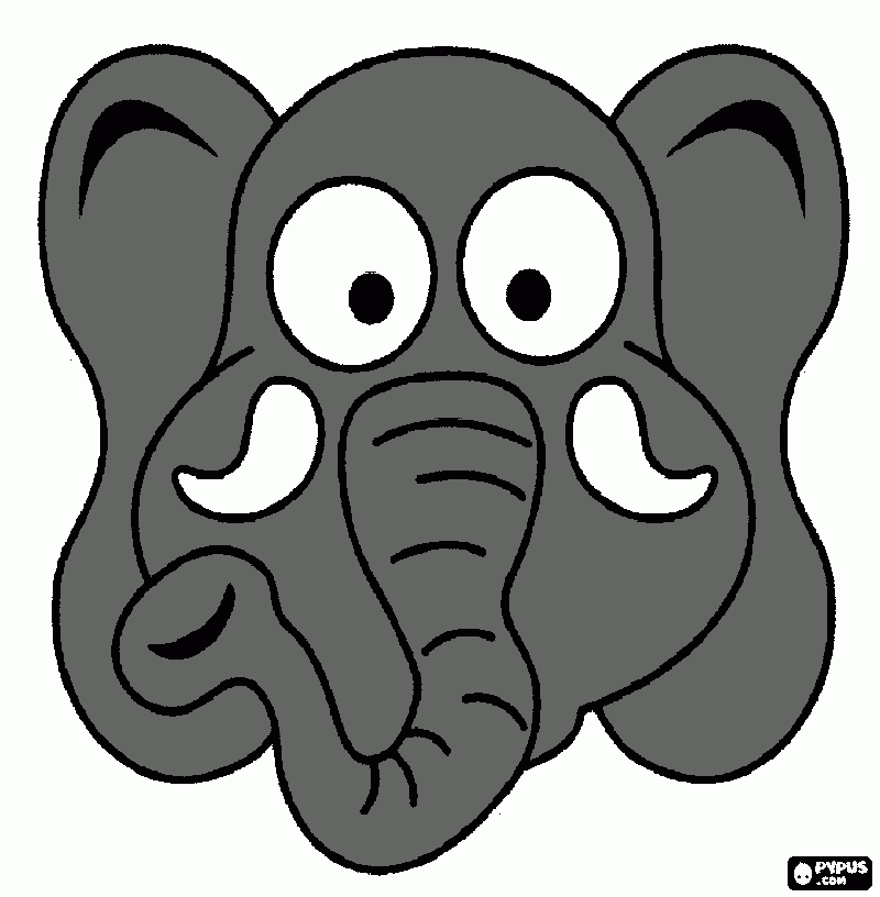 máscara elefant para imprimir desenho máscara elefant