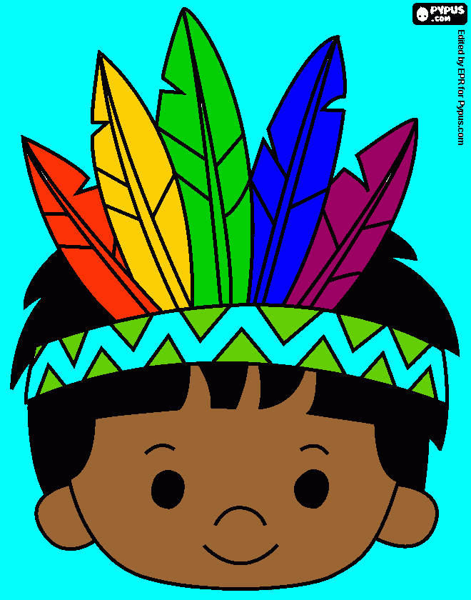 52 dia do indio para colorir e imprimir