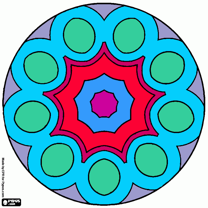 A atividade da mandala  para colorir e imprimir