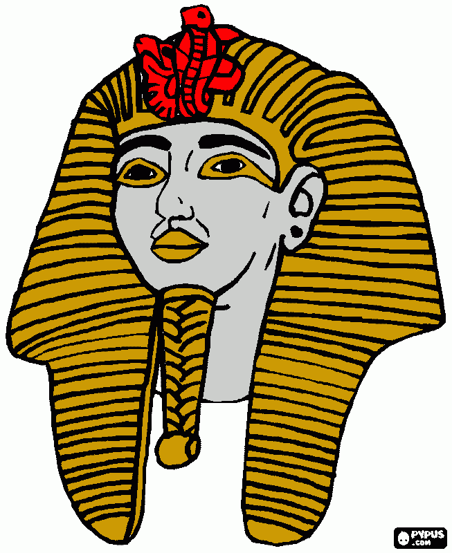 a mascara de Tutankhamon para colorir e imprimir