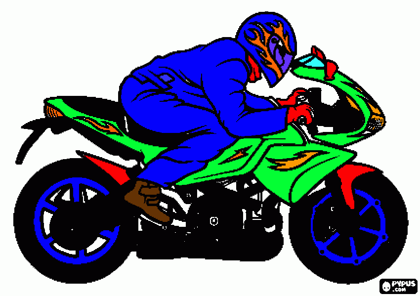 a     moto      de       corida para colorir e imprimir