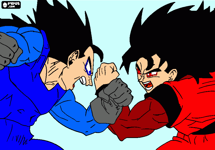 Aka Shin SS4 vs Ao Ichigo SS4 (Ryu Senshi Plus/Final) para colorir e imprimir