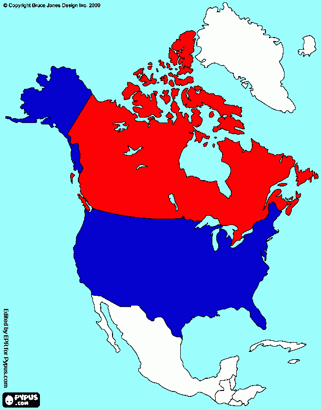 america norte para colorir e imprimir