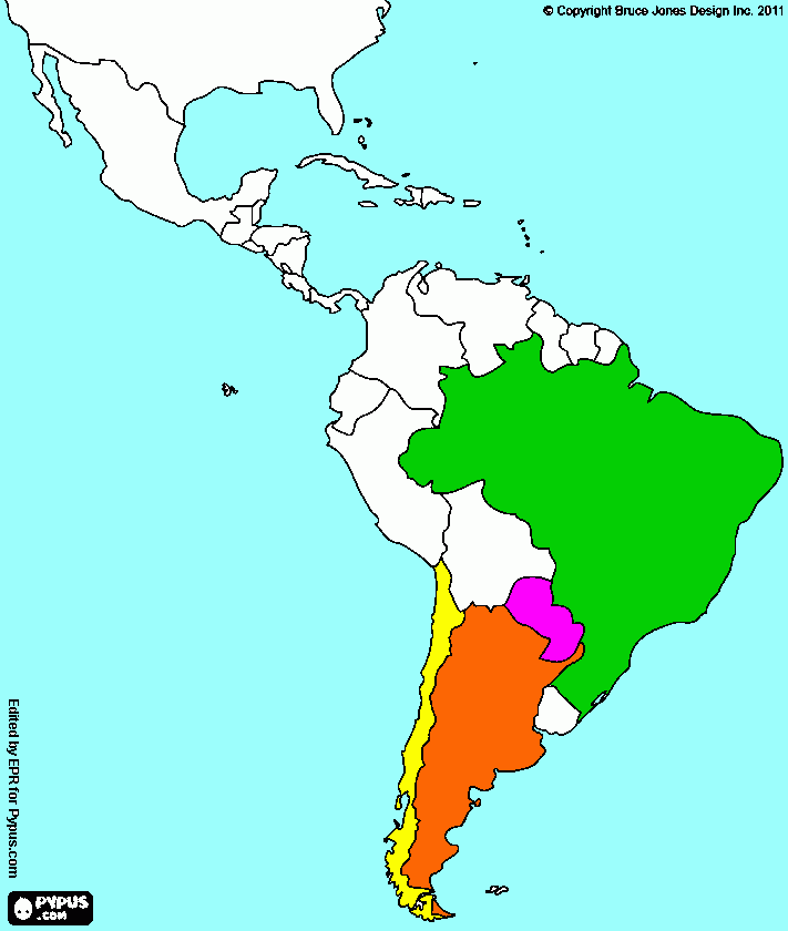 america sul para colorir e imprimir