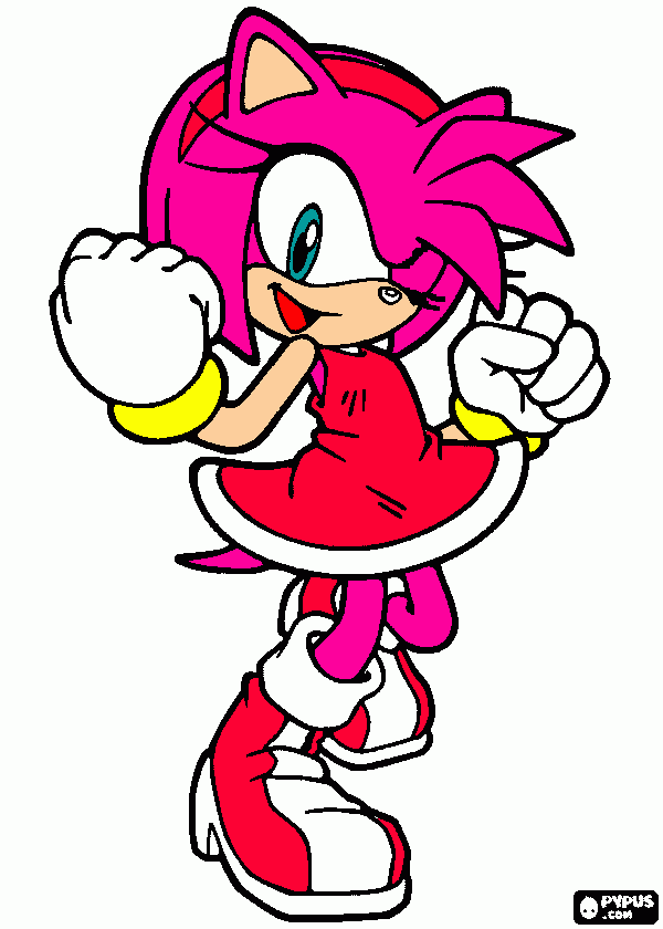 amy rose chata para colorir e imprimir