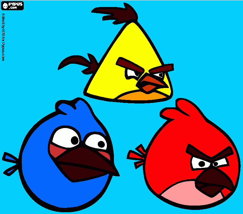 angry birds toons para colorir e imprimir