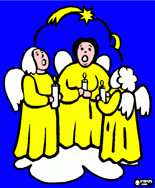 anjo de velas para colorir e imprimir