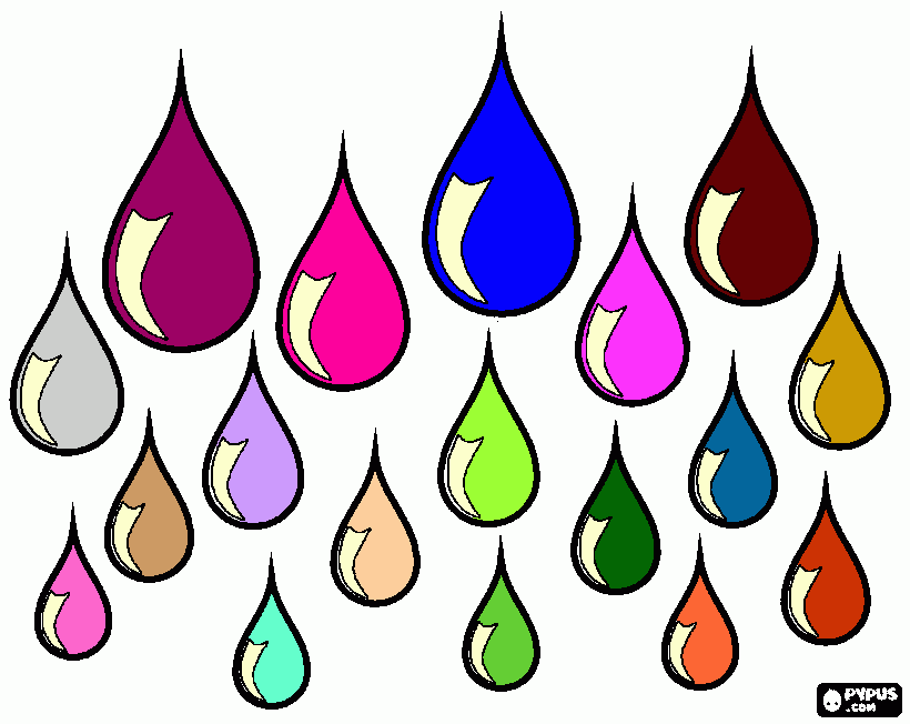 desenho de gotas de chuva para colorir