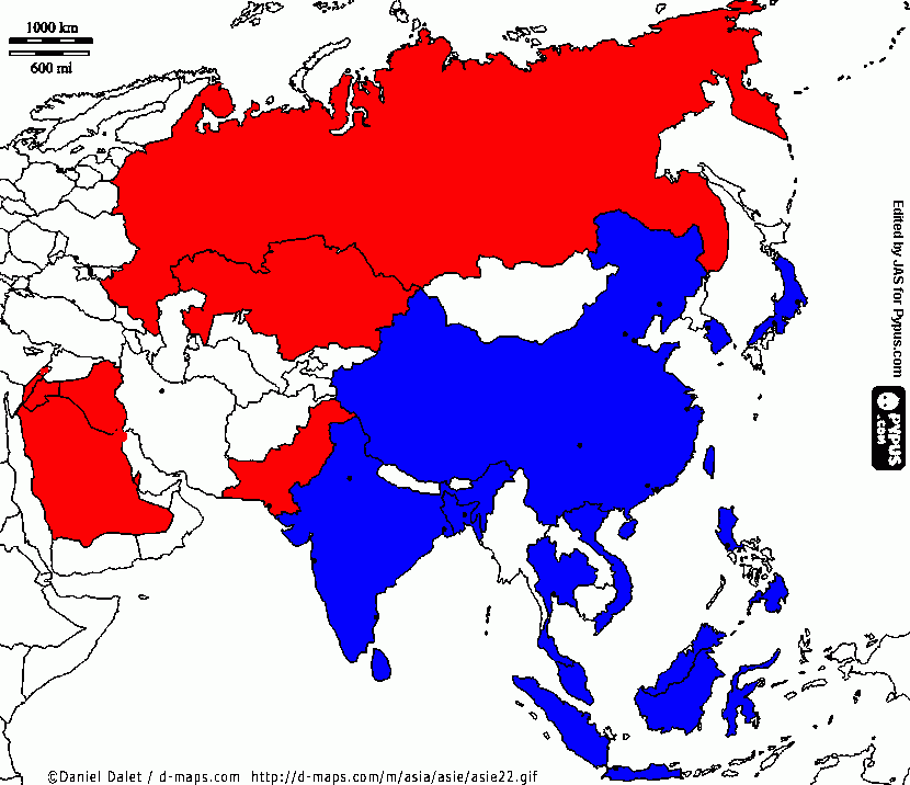 Asia e Oriente médio para colorir e imprimir