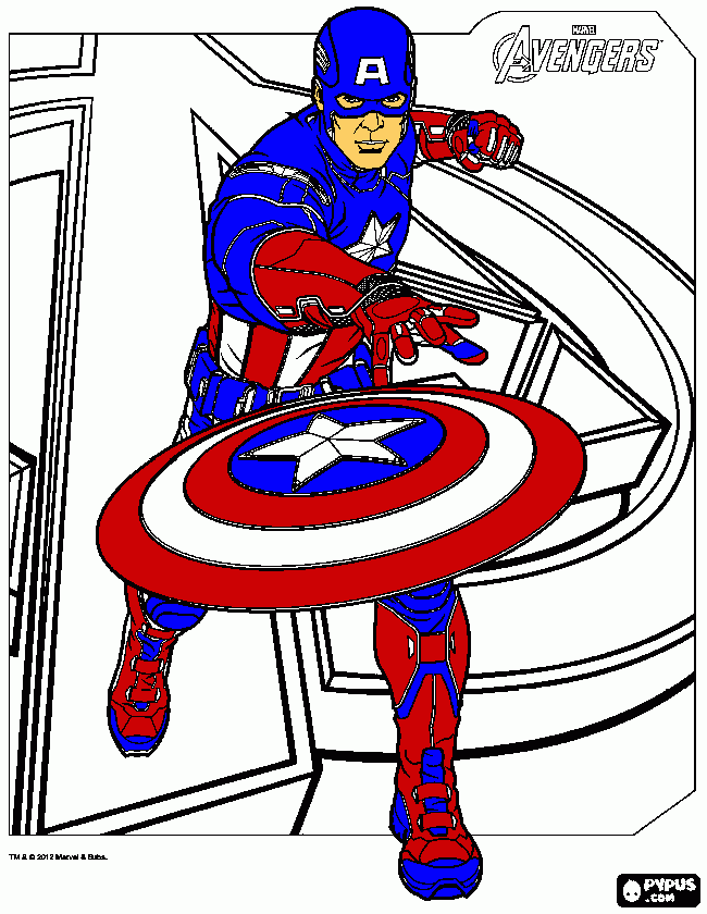 Avengers - Capitão América para colorir e imprimir