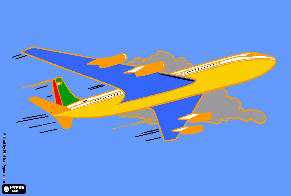 Avião do sonho para colorir e imprimir