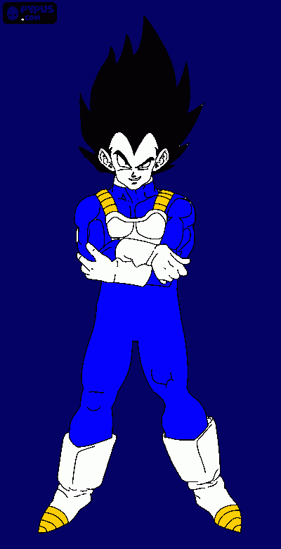 Azul o Rei dos Saiyajins Azuis para colorir e imprimir