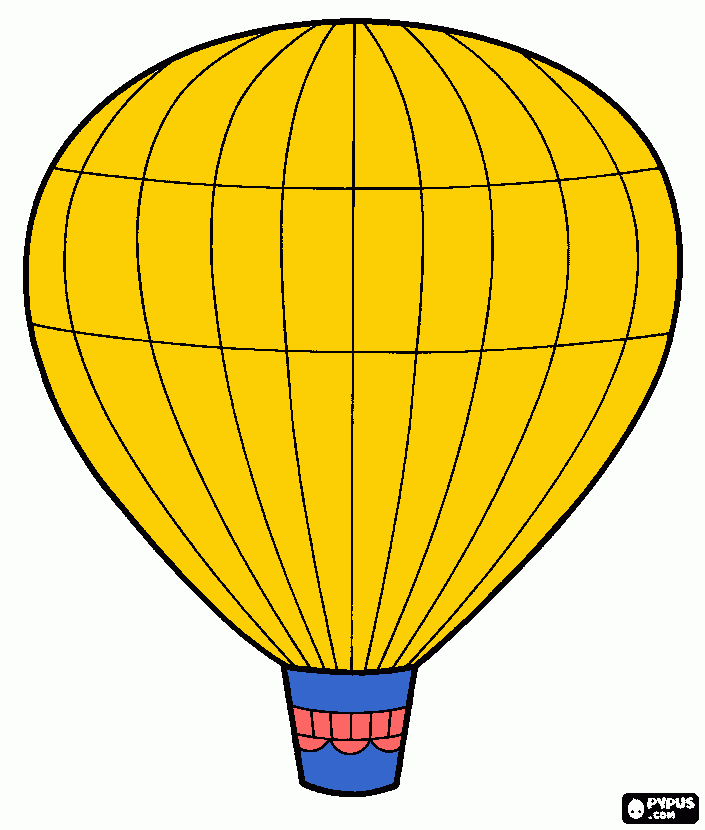 balão de ar-muito amarelo para colorir e imprimir