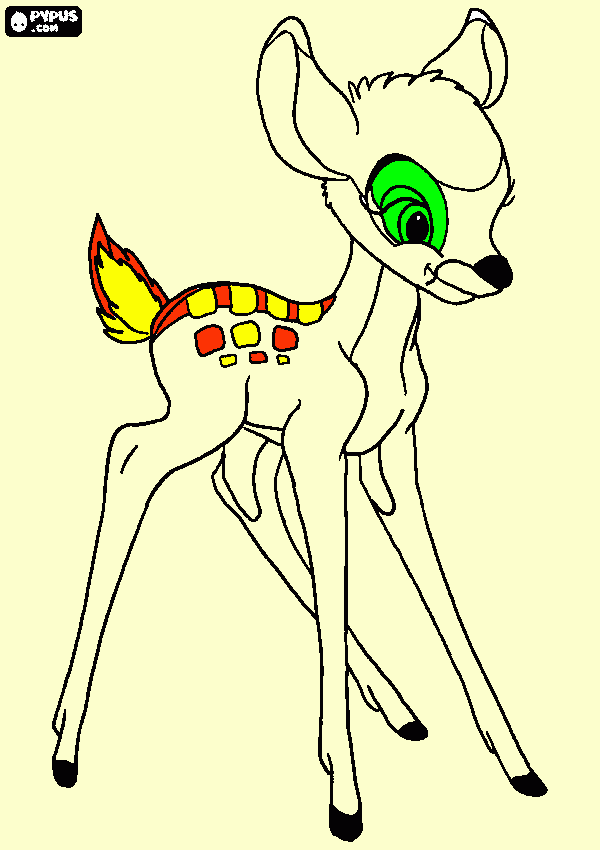 bambi enventado para colorir e imprimir