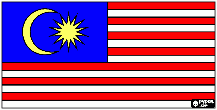 Bandeira da Malasia para colorir e imprimir