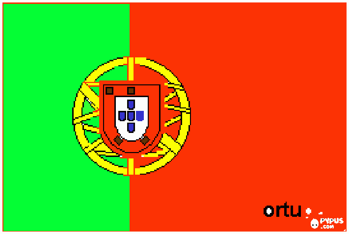 Bandeira de Portual para colorir e imprimir