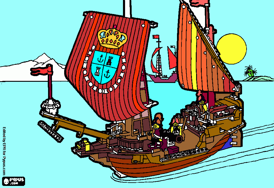 barco pirata para colorir e imprimir