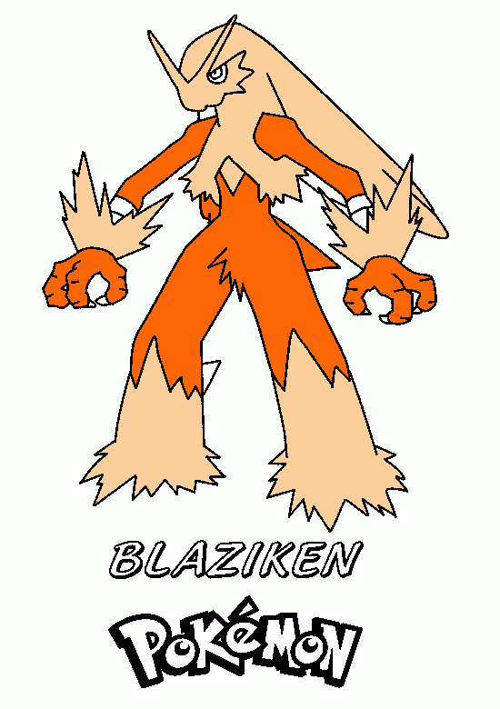 Desenhos para colorir de blaziken nervoso 