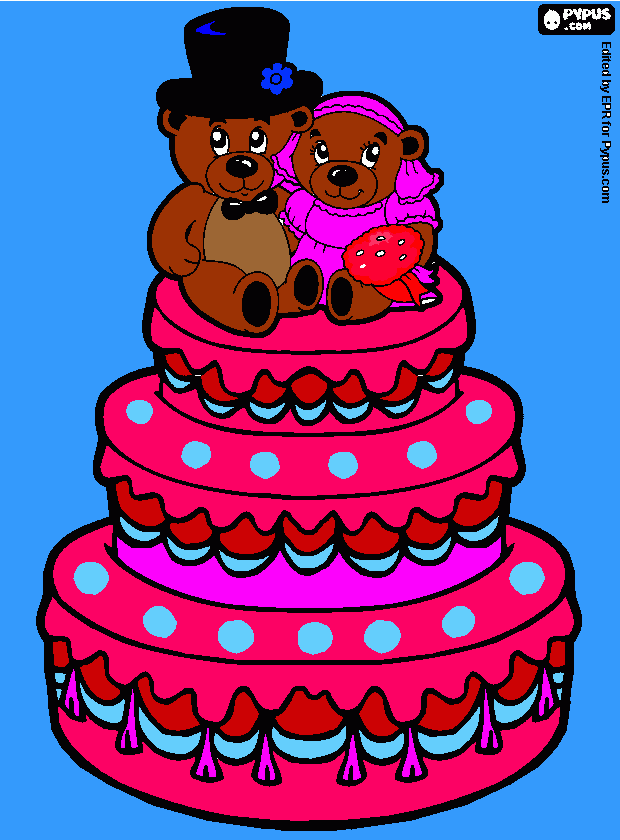  bolo casamento para tia debora e tio  para colorir e imprimir