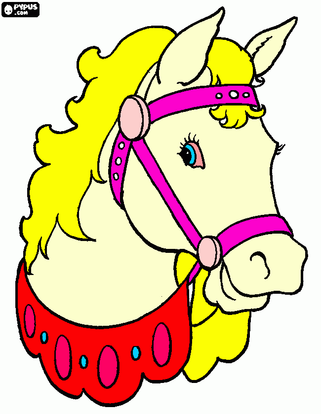 Cabaça De Cavalo Com Arreios para colorir e imprimir