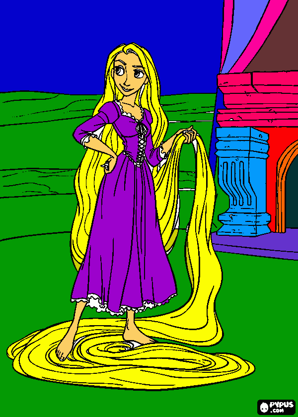 cabelos longos e a rapunzel para colorir e imprimir