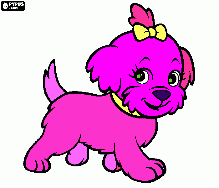 cachorrinho rosa para colorir e imprimir