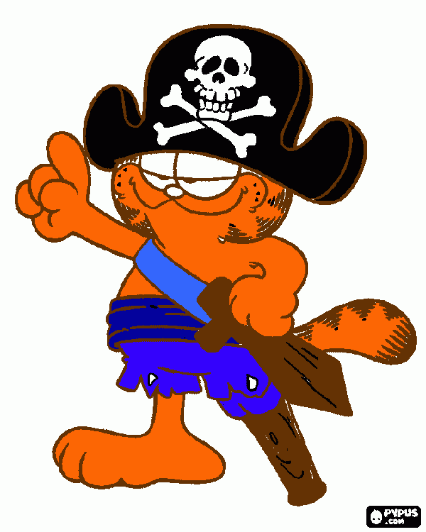 CAPITAN GARFIELD  para colorir e imprimir