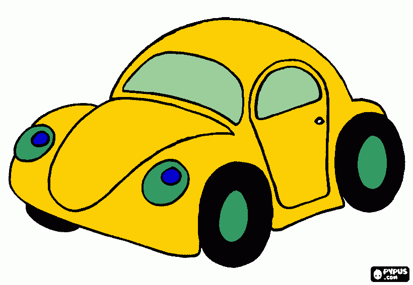 carro amarelo para colorir e imprimir