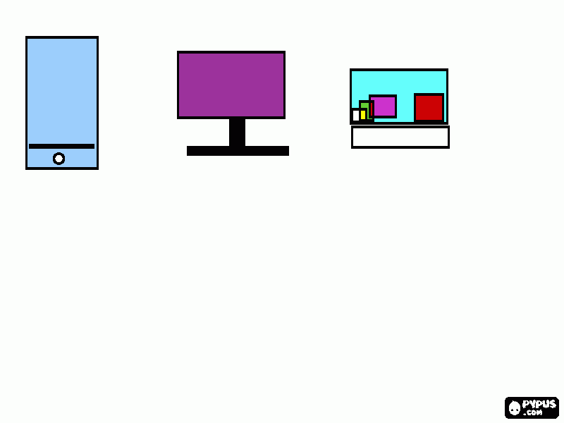 celular, computador e notebok para colorir e imprimir