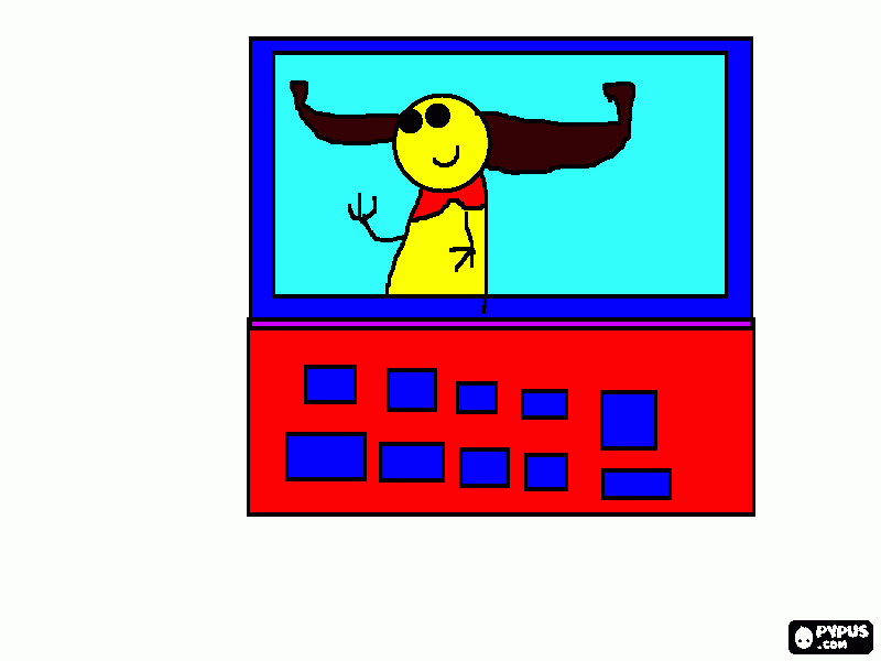 computador com um desenho na pantalla para colorir e imprimir