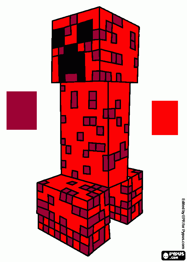 creeper de FOGO para colorir e imprimir