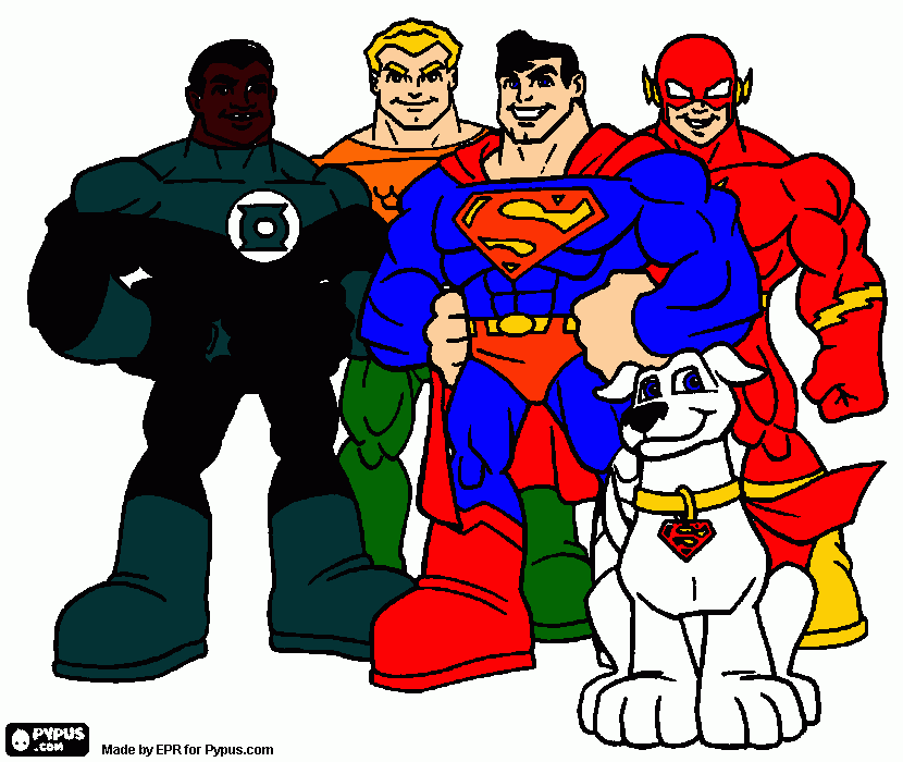 dc super amigos para colorir e imprimir