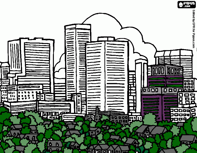 desenho cidade hotel para colorir e imprimir