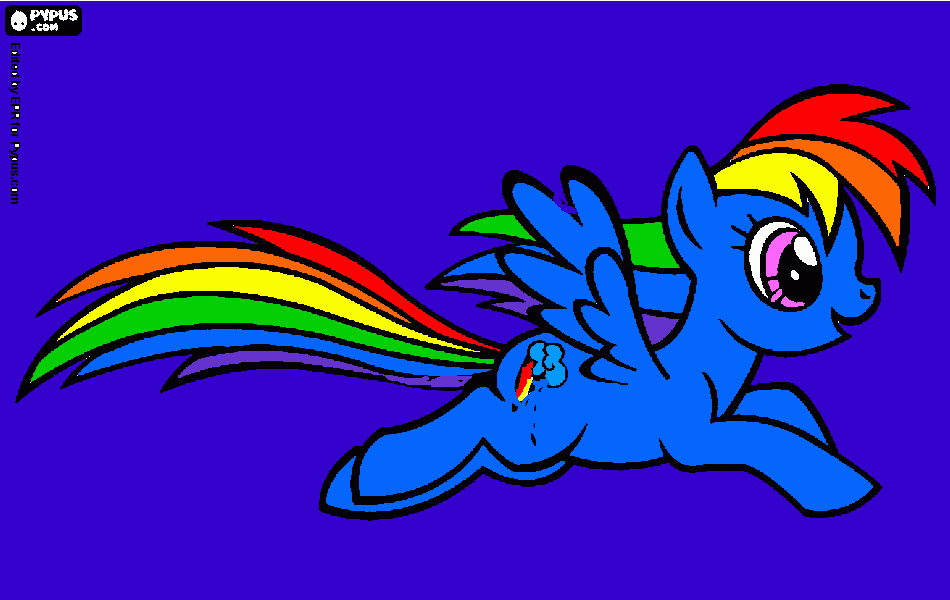 desenho da rainbow dash para colorir e imprimir