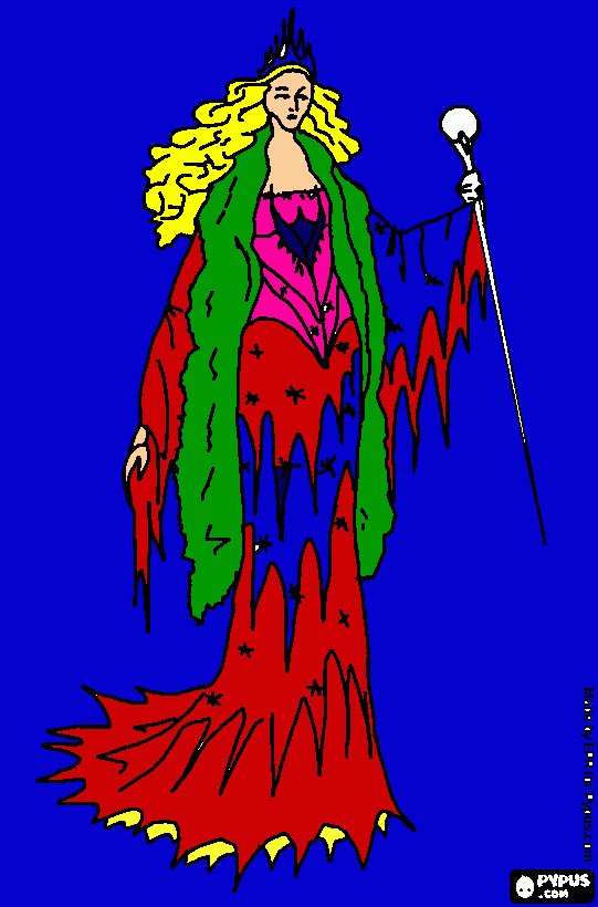 desenho de A Feticeira Branca para colorir e imprimir