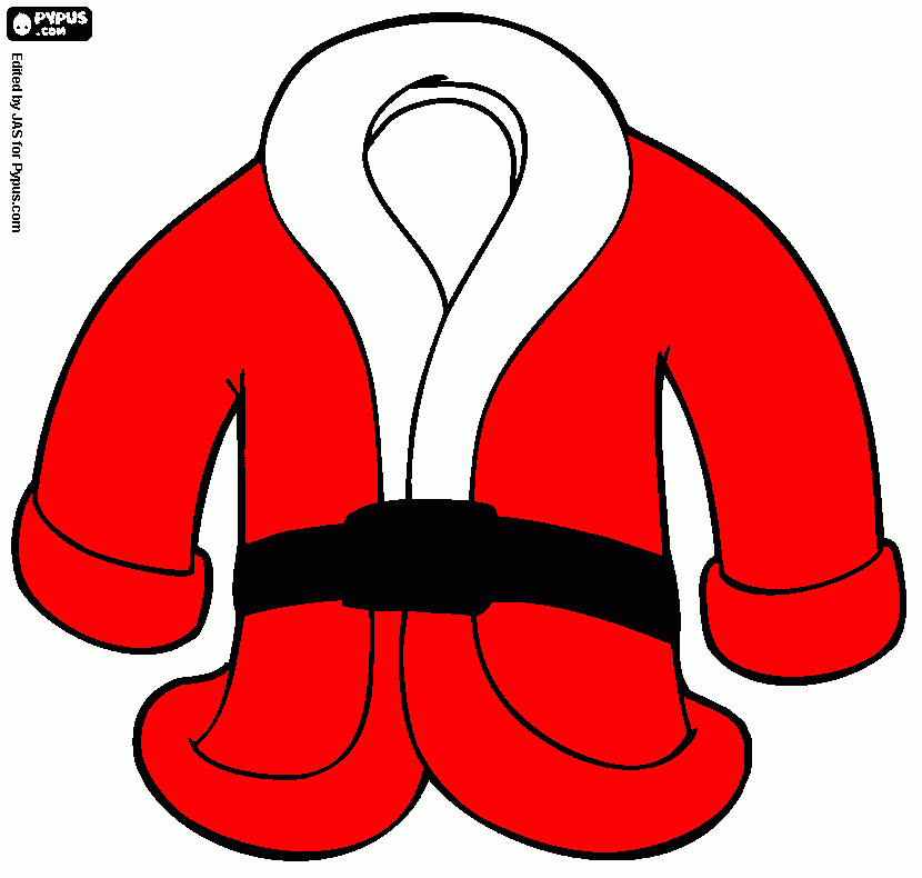 desenho de casaco de pai natal  para colorir e imprimir