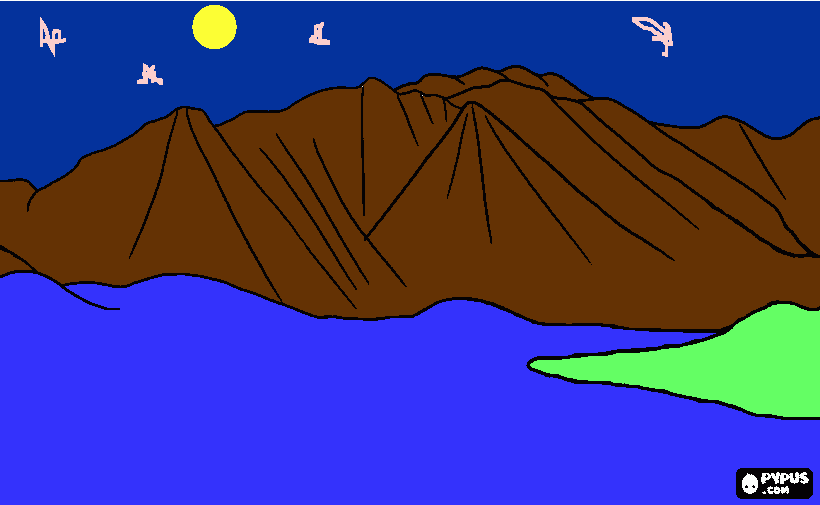 Desenho de noite para colorir e imprimir