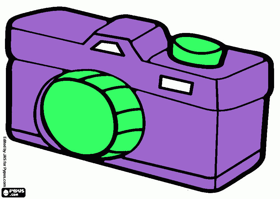 desenho de uma carmara instispensavel para o turista para tirar fotografias  para colorir e imprimir