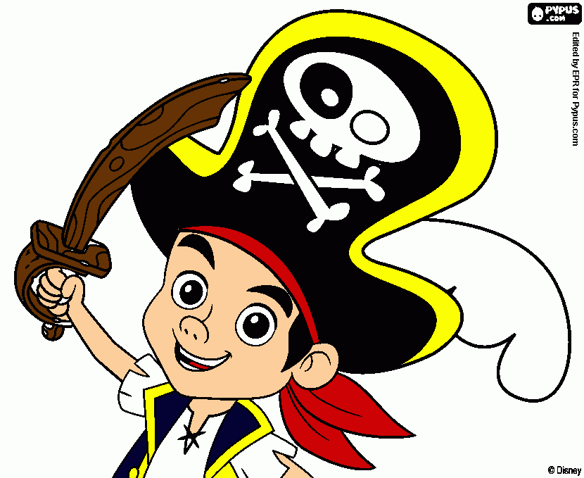 desenho do jack e os piratas da terra do nunca para colorir e imprimir