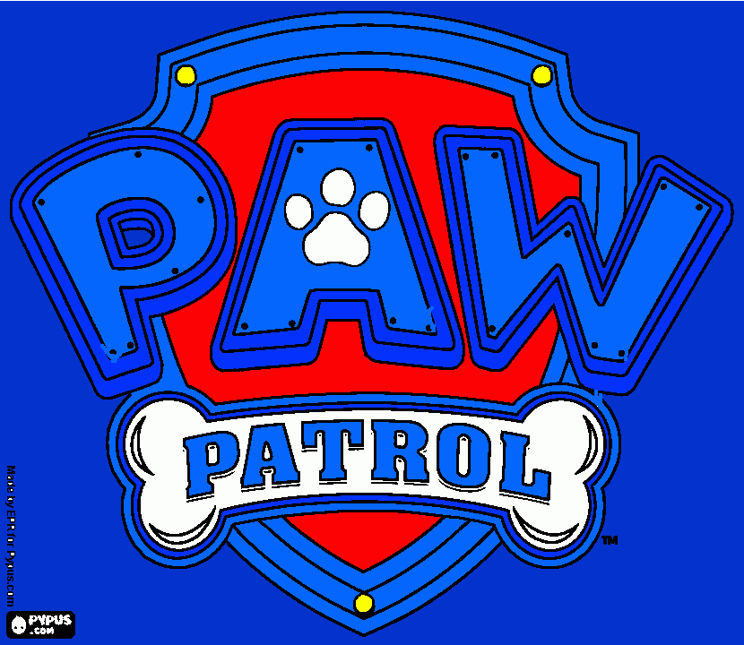 desenho do logo de paw patrol para colorir e imprimir