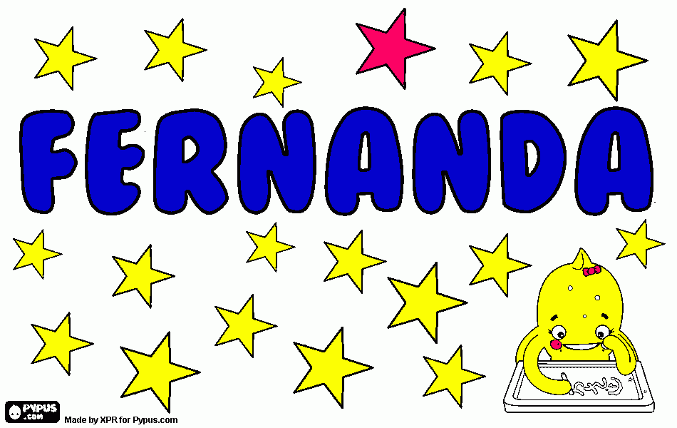 Desenho Do Nome Fernanda para colorir e imprimir