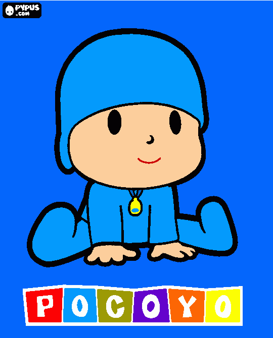 desenho do pocoyo sentado no chão para colorir e imprimir