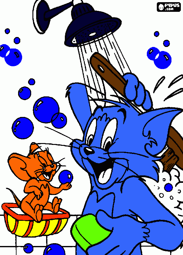 Desenho do tom e jerry para colorir e imprimir