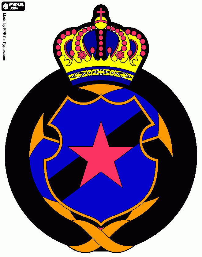 Desenho escudo AMF para colorir e imprimir