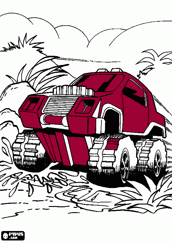Imprimir para colorir e pintar o desenho Monster Truck - 1384