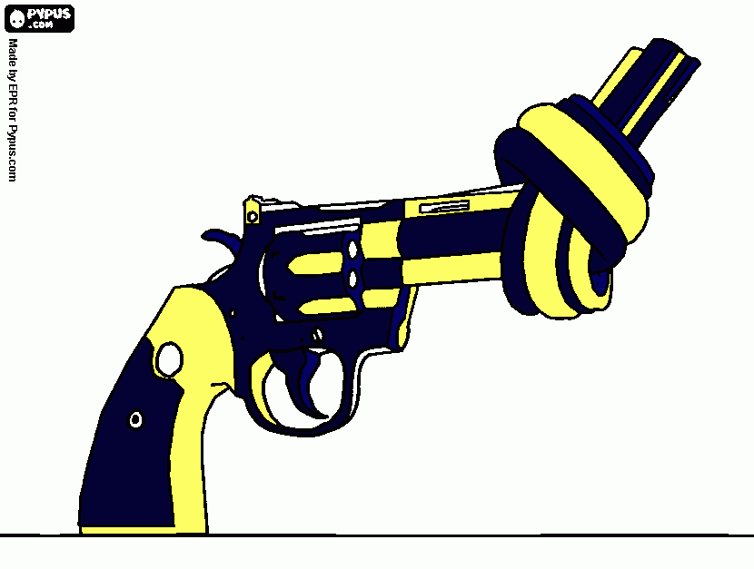 desenho pistola amarrada para colorir e imprimir