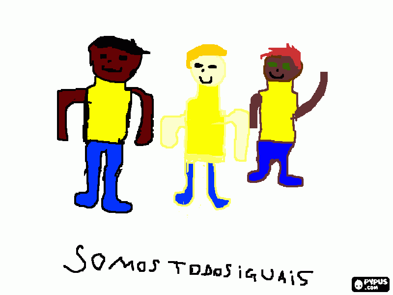 Desenho Somos todos iguais para colorir e imprimir