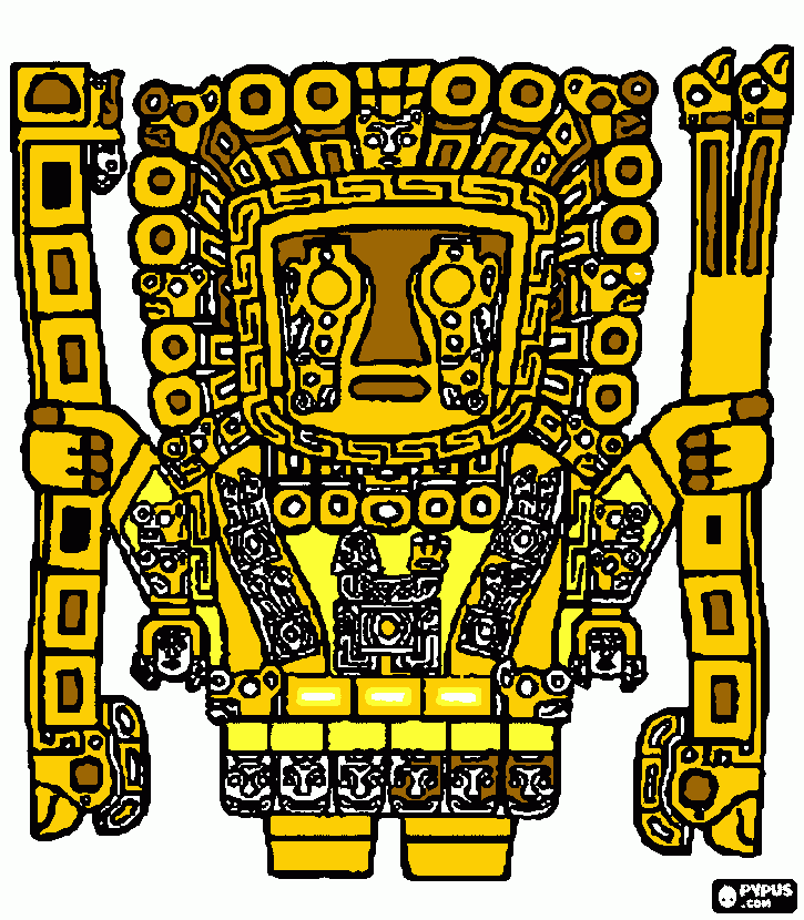 deus inca para colorir e imprimir