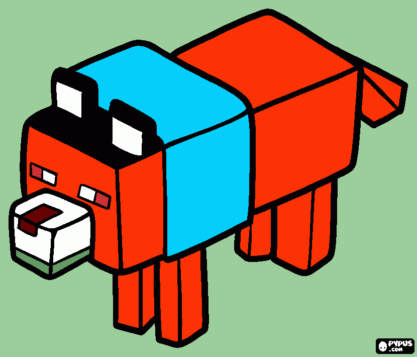 dog do minecraft para colorir e imprimir